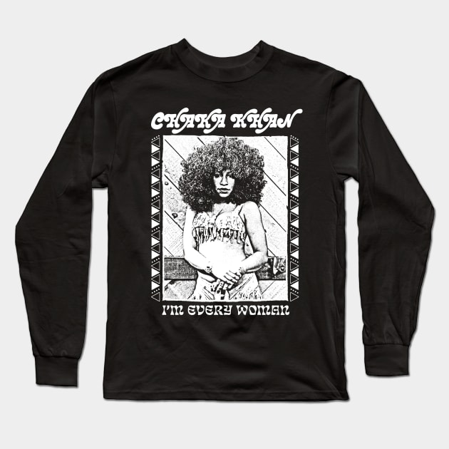 Chaka Khan //// Retro Style Fan Art Design Long Sleeve T-Shirt by DankFutura